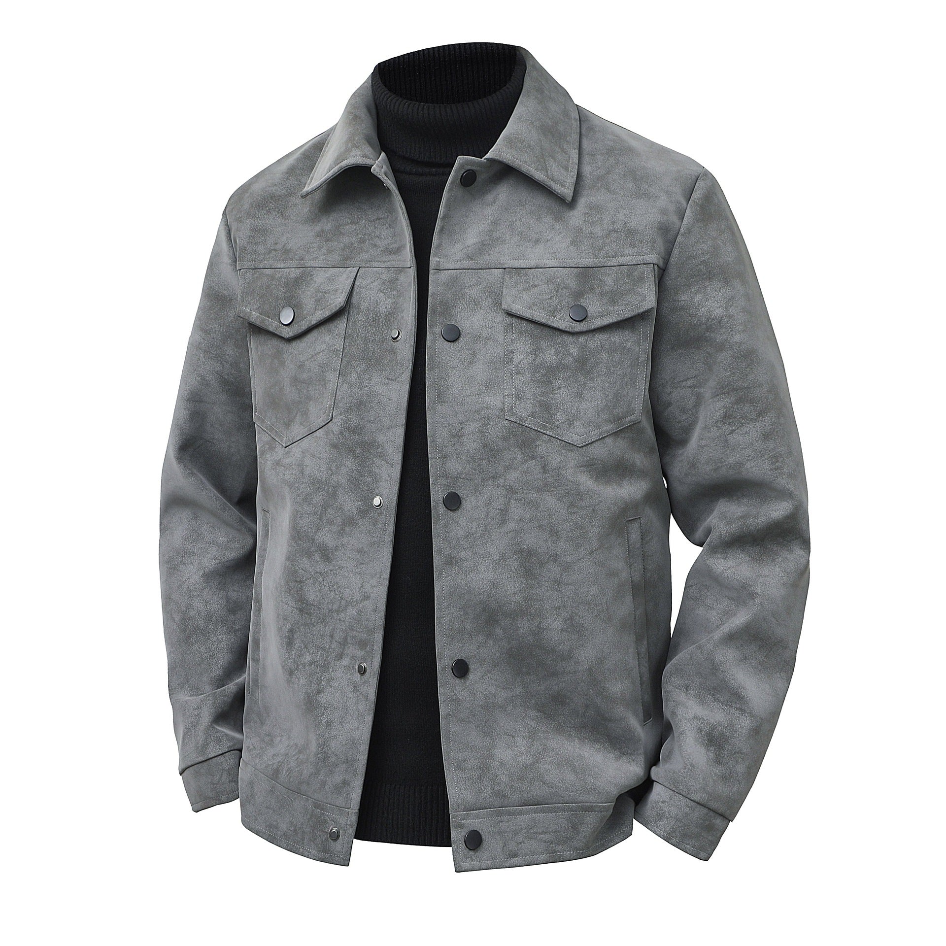 Geacă bărbătească din piele, stil vintage american, la modă, casual, streetwear