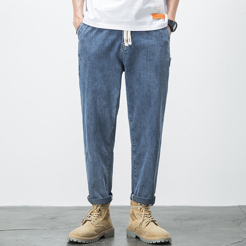 Men's Loose Plus Size Elastic Waist Jeans