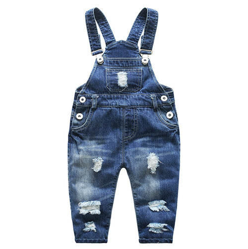 Pantaloni Salopetă Simple din Denim pentru Băieți