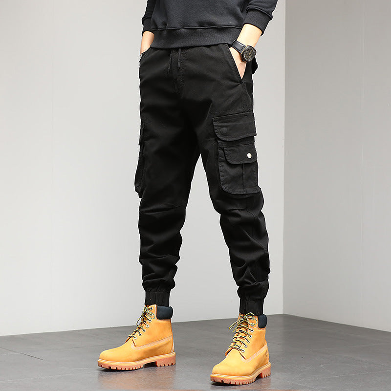 Pantaloni casual bărbați, brand de modă, cu mai multe buzunare