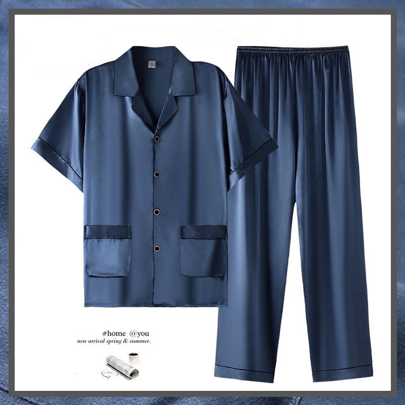 Costum subțire de casă pentru bărbați, cu mânecă scurtă și pantaloni scurți de vară