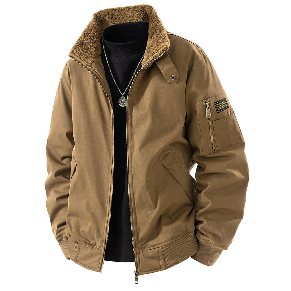 Men's Pure Cotton Fleece-lined Thickened Jacket