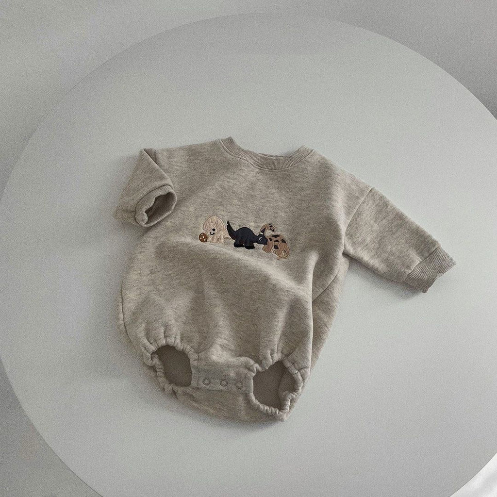 Round Neck Long Sleeve Baby Romper Triangle Romper