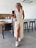 Rochie de blugi fără mâneci cu talie tip cordon
