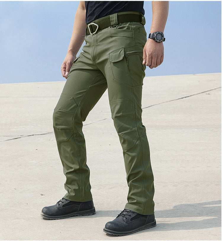 Pantaloni Tactici de Lucru Elastici pentru Exterior, Tip Softshell, Croială Lejeră